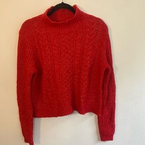 Loft red knit sweater size medium